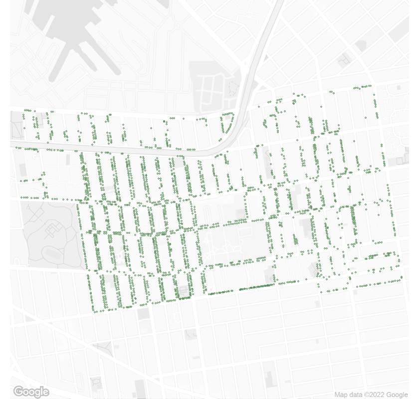 Street Trees in Wallabout, NY 11205 in 2015